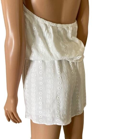 Cupcakes and cashmere romper Women's Malibu Embroidered Gauze jumpsuit White MD - Picture 4 of 10